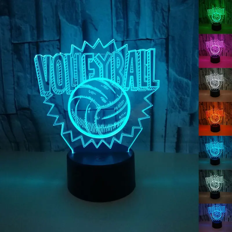 Volleyball 3D Table Lamp LED Night Light 7 Colors Changing Bedroom Sleep Lighting Home Decor Gifts Volleyball 3D Table Lamp LED Night Light 7 Colors Changing Bedroom Sleep Lighting Home Decor Gifts