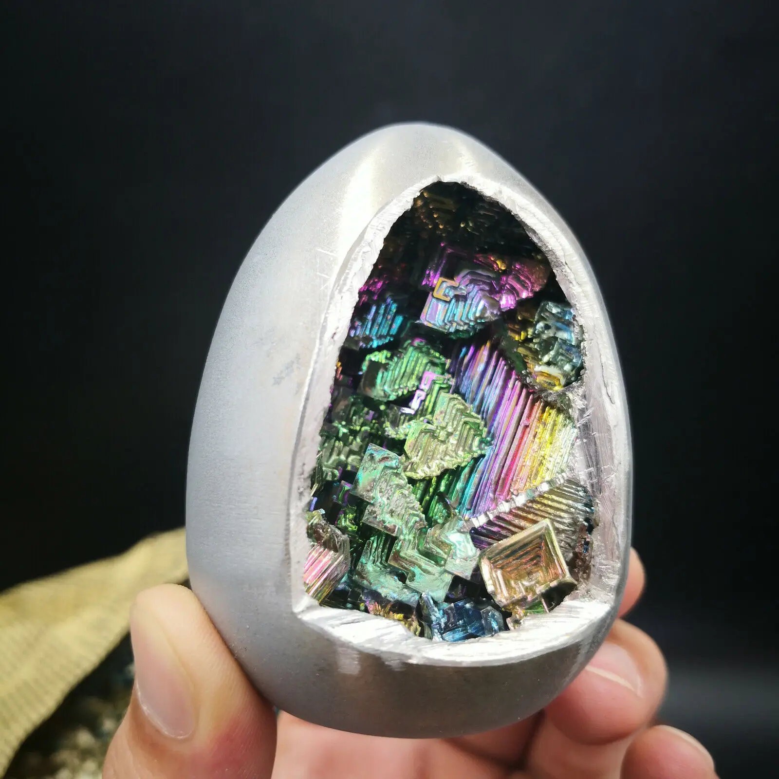 

Rare Colorful Bismuth Ore Pyramid Collect Energy Reiki Healing