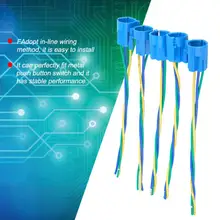 5Pcs Metal Push Button Switch 3 Wires In-line Wiring Method Cable Socket rotary switch romance in wires