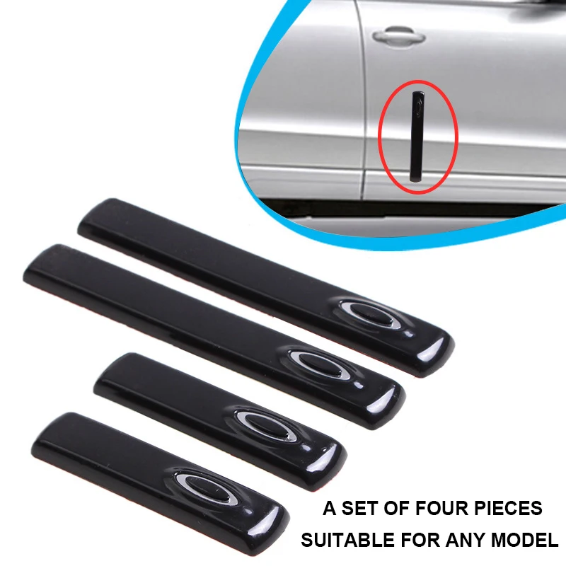 

Universal 4 Pcs Car Door Avoidance Stick Strip 3D Sticker Spoiler Decor Install Anti-collision Bar Auto Decoration Accessories