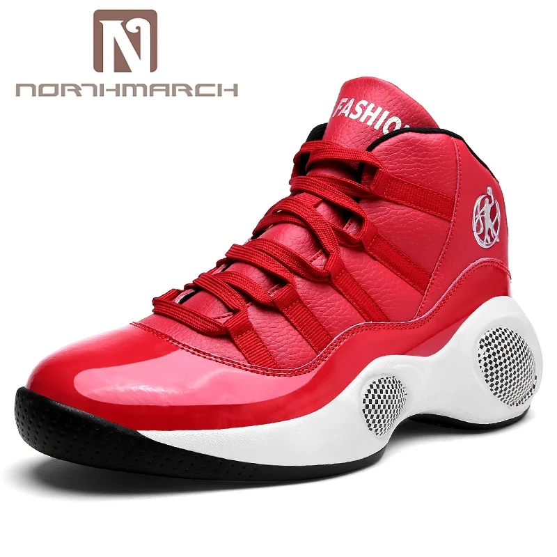 NORTHMARCH/мужские кроссовки; модная брендовая дышащая Уличная обувь; мужские кроссовки; Basket Femme; кожаная обувь для мужчин; Calzado Hombre - Цвет: Красный