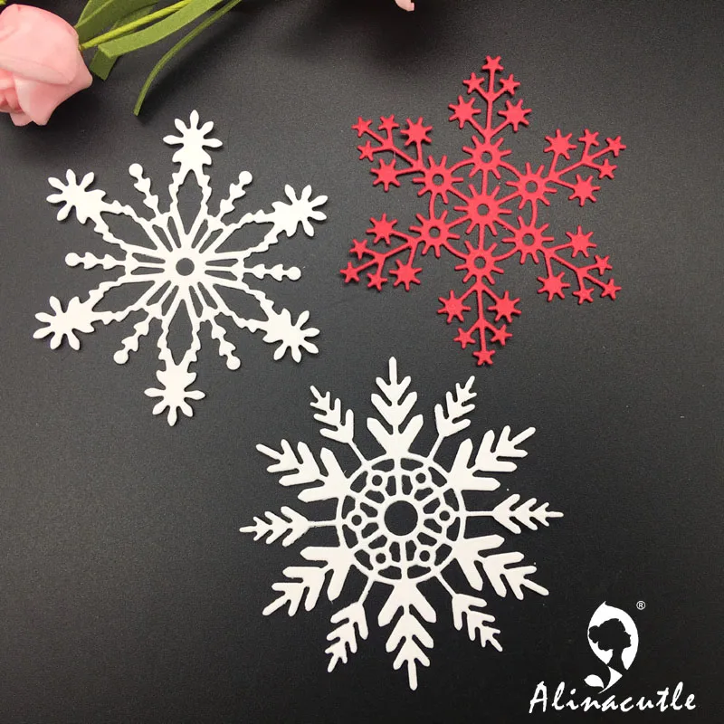 

Die Cut Metal Cutting Cut 3pc Winter Snowflake Flower Alinacraft Scrapbook Paper Craft Handmade Card Punch Art Knife Cutter Die