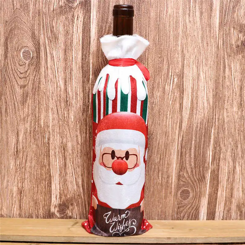Christmas Xmas Wine Bottle Covers Bag Santa Claus Snowman Bottle Cover Dinner Table Decoration for Home New Year Products #2o26 (8)