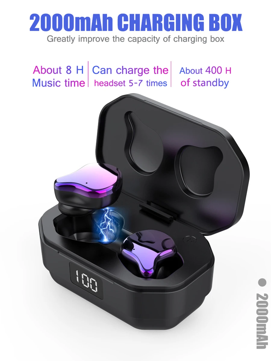 G01 TWS Bluetooth наушники стерео бас шумоподавление Гарнитура IPX7 водонепроницаемый 2000 мАч зарядная коробка Спортивные Беспроводные наушники