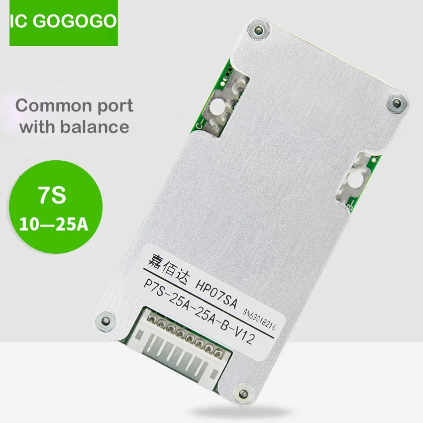 

7S 24V Li-ion Lithium Battery Protection Board Balance Solar Energy 18650 Lipo 7 Packs BMS PCB PCM 10A 15A 20A 25A for JBD ebike