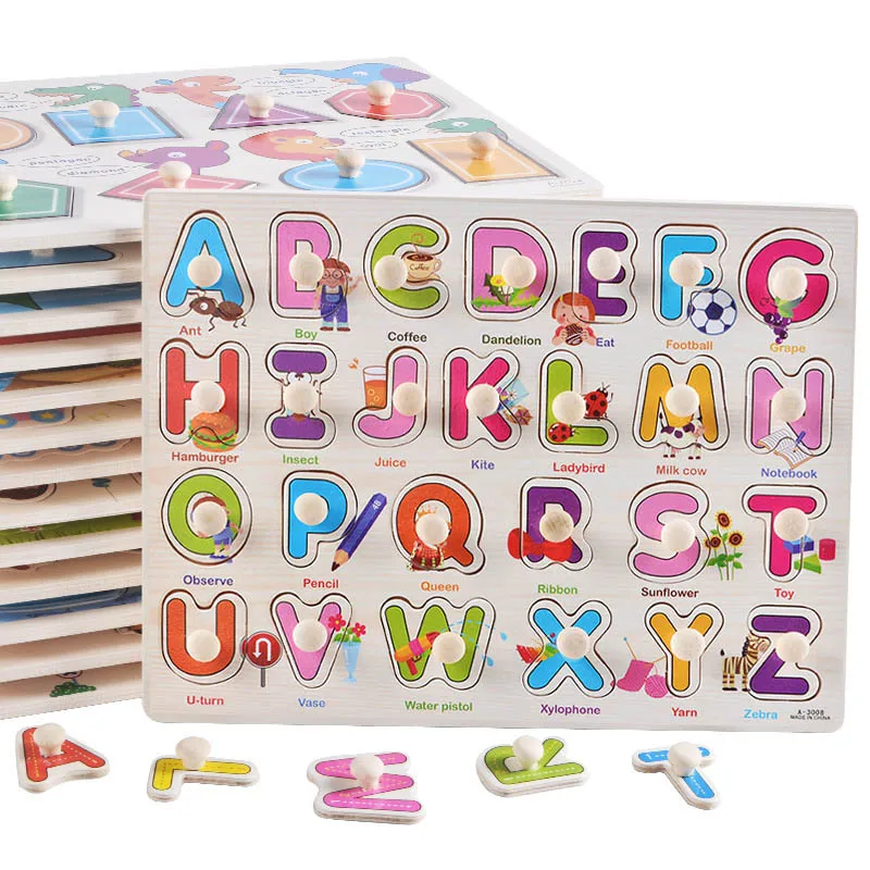 

Funny learning toys of the developing child kids learning puzzle toys with number and letter wooden toys match game toys
