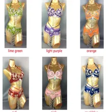 Горячая распродажа! Для женщин костюмы для танца живота Люкс пояс+ бюстгальтер+ повязку для подарка бюстгальтер USA Размер 34B, 36B, 38B, 40B, 34D, 36D, 38D, 40D, 42D TF209-2