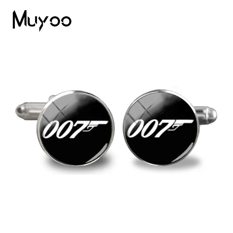 Новинка 2018 запонка Bond 007 черно белая с логотипом экшн фильма запонки для рубашки