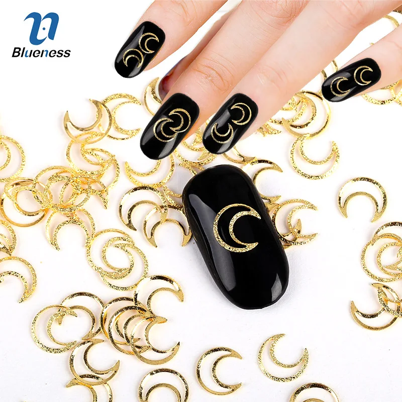 

1Pack Gold Silver Crescent Scrub Design Beauty Manicure Stud 3D Nail Art Decoration Charms DIY Nail Art Accessories PJ608 PJ609