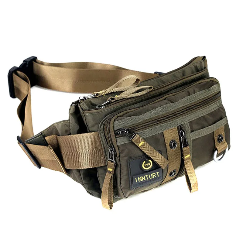Мужские нагрудные сумки на ремне, кошелек на бедрах, сумка на одно плечо, сумка через плечо, модная дорожная Мужская нейлоновая поясная сумка - Цвет: Army Green
