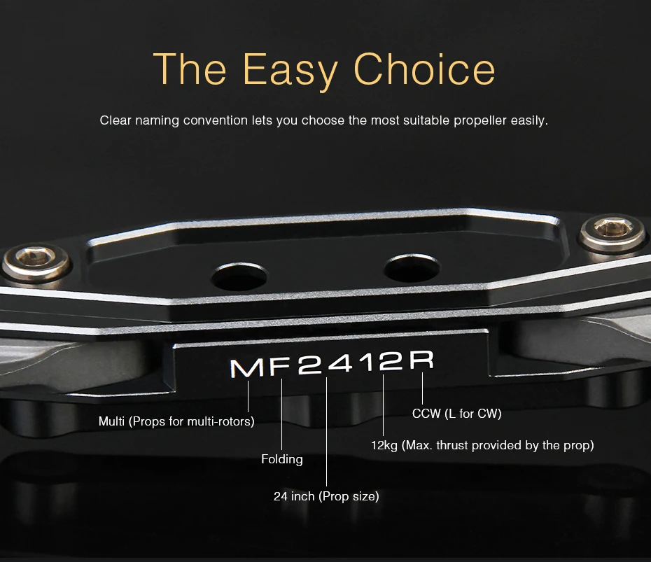 T-MOTOR MF2412 Polymer Folding propeller - X*Carbon for rc multi-rotors VTOL Multicoptor Drone 10