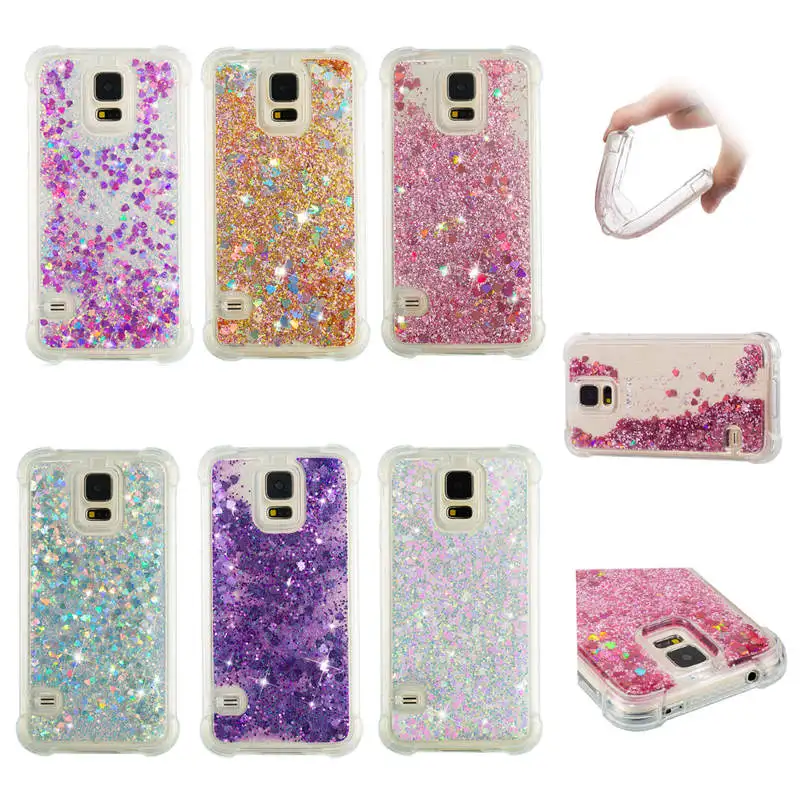 

For Samsung Galaxy S5 case Back cover Bling Glitter Dynamic Quicksand Liquid Case for Samsung S5 I9600 S6 S7 Edge Cover Funda