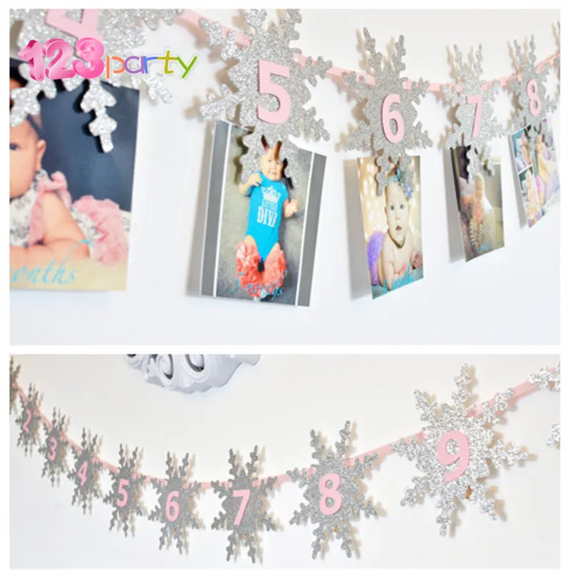 

123 First Birthday Banner Flag Monthly One Year Old Baby Shower Boy 1st Birthday 1 Birthday Boy Happy Birthday Banner Decor