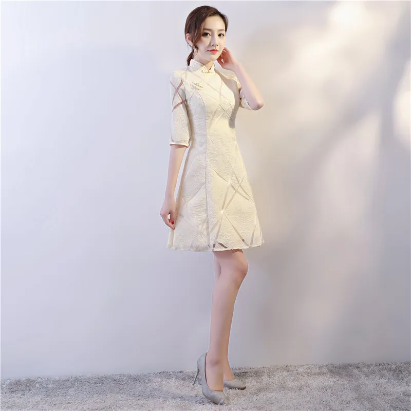 Китайский стиль свадебное мини Cheongsam ретро Тонкий Вечерние платья свадебное платье Qipao модная женская одежда Vestidos Красный s-xxl