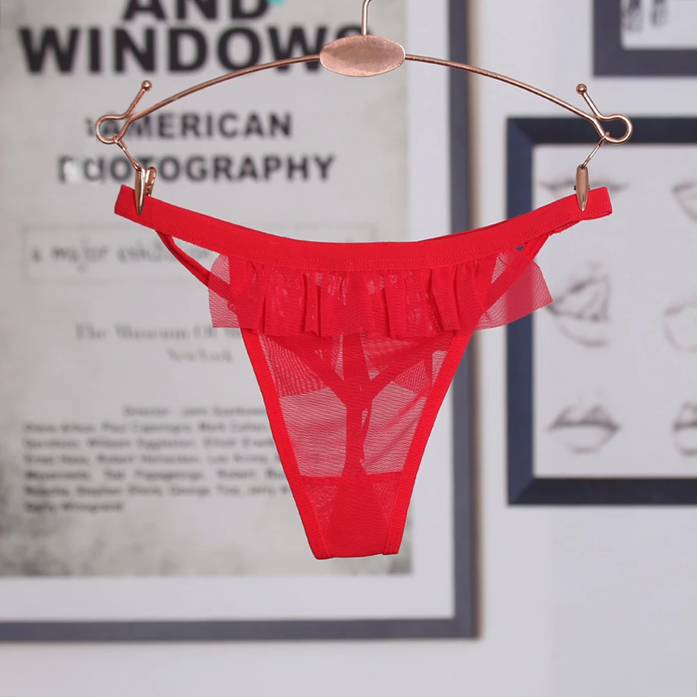 

1PCS Charming Transparent Sexy Women Lace Big Bow Bandage Underwear Panties Ladies Summer Fashion Thongs G-strings Sexy Panties