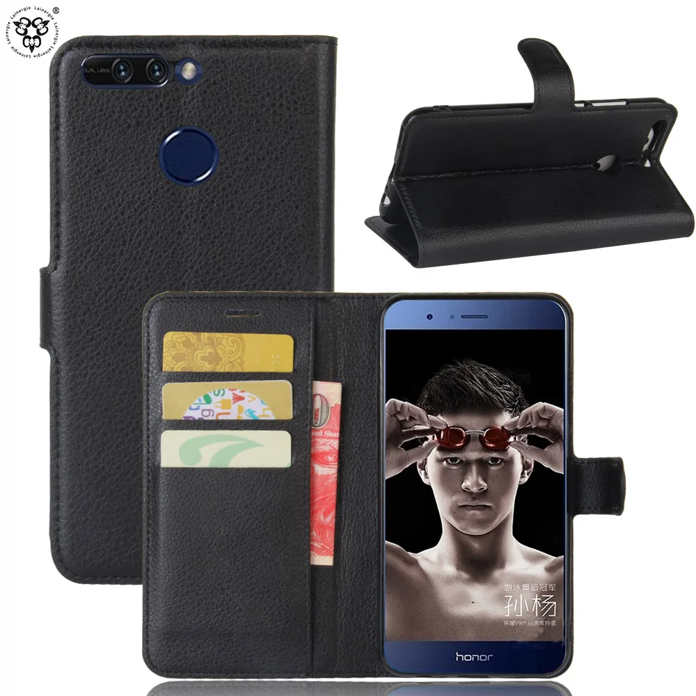 Lainergie Huawei Honor V9 Case With Card Holder Wallet 8 Pro Back Cover Protection Capas Flip | Мобильные телефоны и