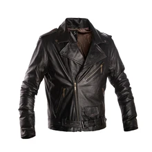 Humiture Sheepskin Leather Jacket Mes Black Motorcycle genuine leather Jacket 9903