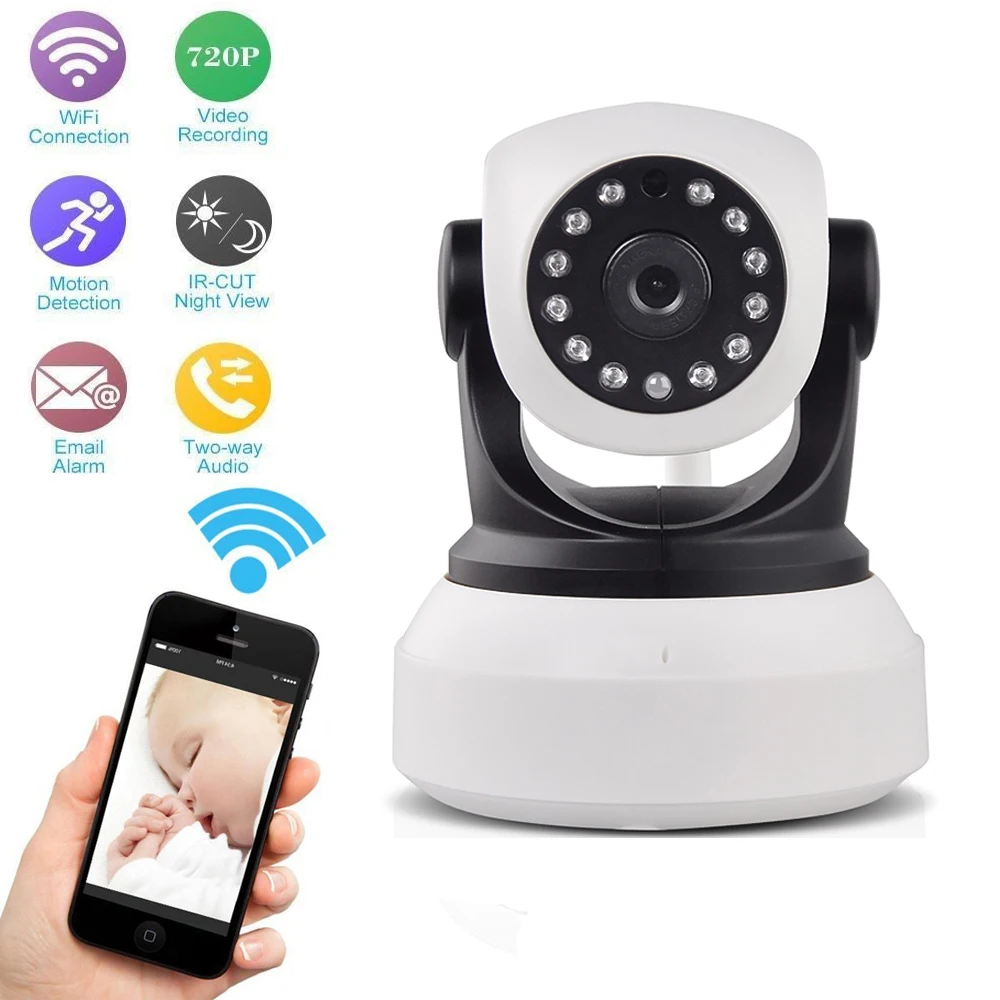 High Quality Onvif 720P IP Camera Wireless Wifi CCTV Camera HD Indoor Pan Tilt IR CUT Surveillance Home Security Network CAM home security ip wireless wifi camera surveillance 720p night vision cctv pt ir camara pan tilt hd onvif p2p cctv yoosee cam