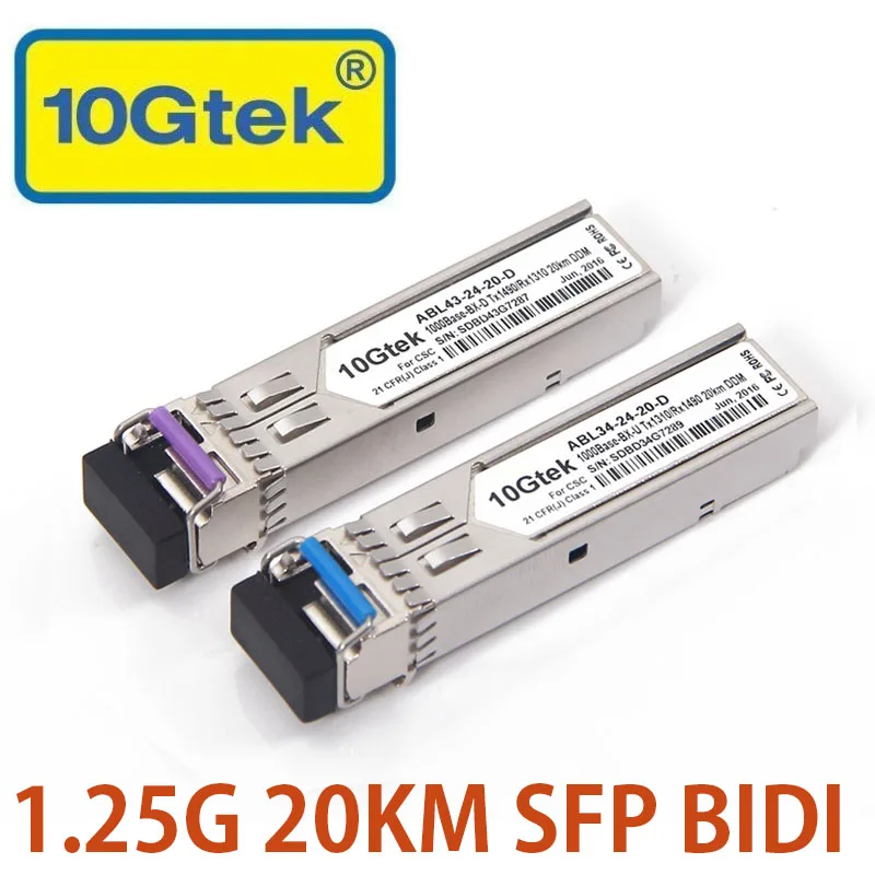 

20km 1.25Gb SFP BIDI Fiber Optic Transceiver Module 1000Base-BX 1310/1490nm LC SMF DDM for Ubiquiti Mikrotik Zyxel etc.