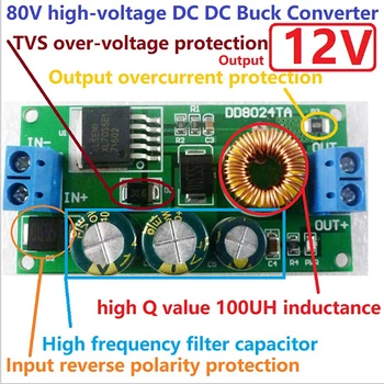 

24-80v To 3.3v-15v Ebike Dc-dc Converter Step-down Regulator Module Adjustable Power Supply Module LED Driver For Tool Parts