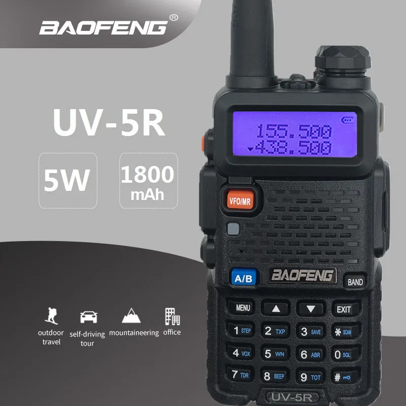 BAOFENG UV-5R портативная рация портативный приемопередатчик UHF VHF двухдиапазонный мобильный радиоприемник любительский Woki Toki радиочастотный передатчик рыболовное радио