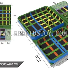 Крытый большой батут Европейским сертификатом соответствия, закрытый Батутный парк безопасное оборудование для игровых площадок HZ-LG028