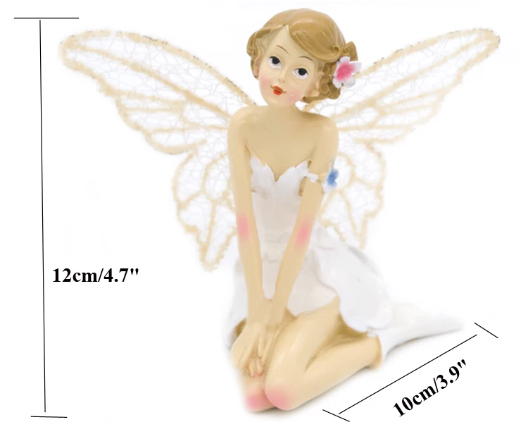 Ермакова украшения в виде Ангела из смолы цветок фея фигурка ангел фигурка девушка миниатюрный Сказочный садовый пейзаж подарок украшение дома