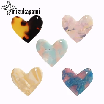 

23*20mm Resin Charms Pendant Heart Shape Flat Smooth Beads For DIY Jewelry Making Finding Accessories