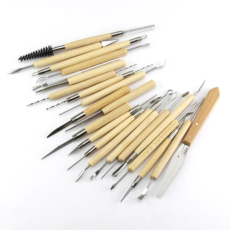 22pcs/set Laser Wire Penholder Tool Kit Fine Carving Tool Clay Knife Soft Clay Pottery Tool - Цвет: 02