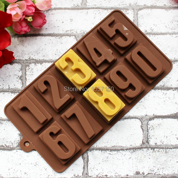 Silicone Chiffres Arabes Gateau Chocolat Savon Pouding Gelee Bonbons Glace Biscuit Moule Moule Pan Ustensiles De Cuisson En Gros Aliexpress