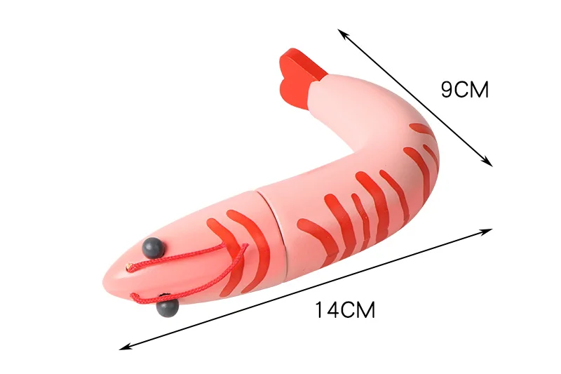 Candywood деревянные магнитные Япония большие креветки милые кухонные игрушки Моделирование еда игровой дом Дети Детские Подводные Животные игрушки
