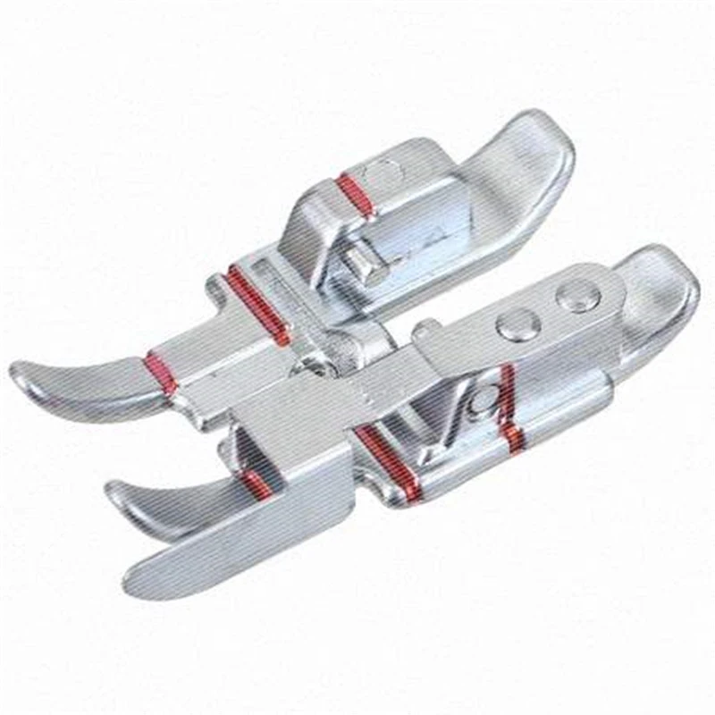 

1PC 1/4 Locking Cloth Edge with Baffle Sewing Machine Foot Metal Red Line Dedicated Presser Foot for Household Sewing Machines