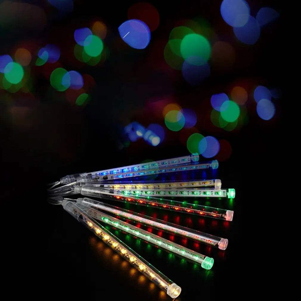 

Lights String Led Meteor Shower Rain Decorative String Lantern Lights Courtyard Meteor Lamp Curtain Decorative Colorful Blue