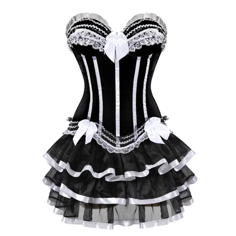 white gothic corset dress