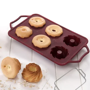 

Mini Fluted Tube Cake Pan, 6-Cavity Nonstick Silicone Bundtlette Cake Pan, Steel Frame Spiral Shape, Baking 2.7 Inch Small Cakes