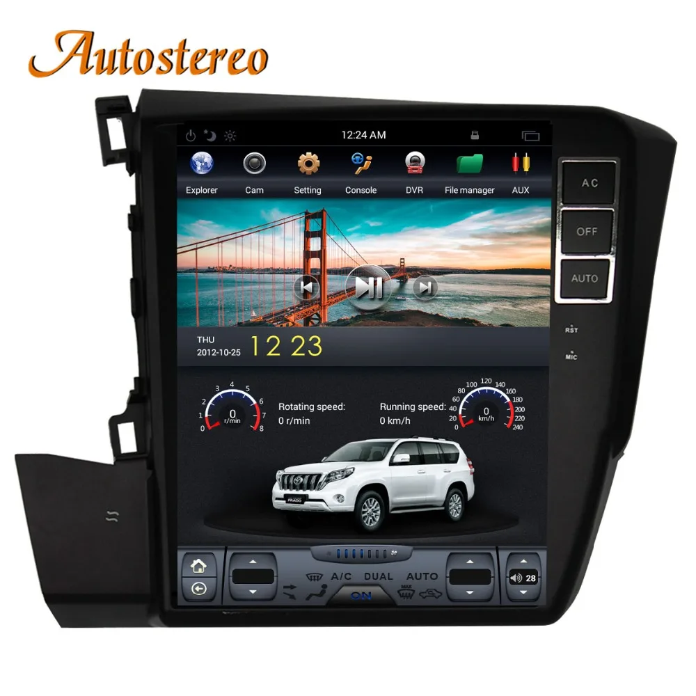

Android 7 Tesla style Car No DVD Player GPS Navigation For Honda civic 2012+ headunit multimedia radio tape recorder auto stereo