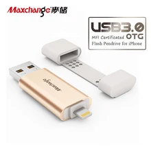 Maxchange 32G USB Flash Drive 64G Storage Flash Memory Pendrive OTG USB 3.0 128G U Disk Memory Disk For iPhone/iPad/PC Gold