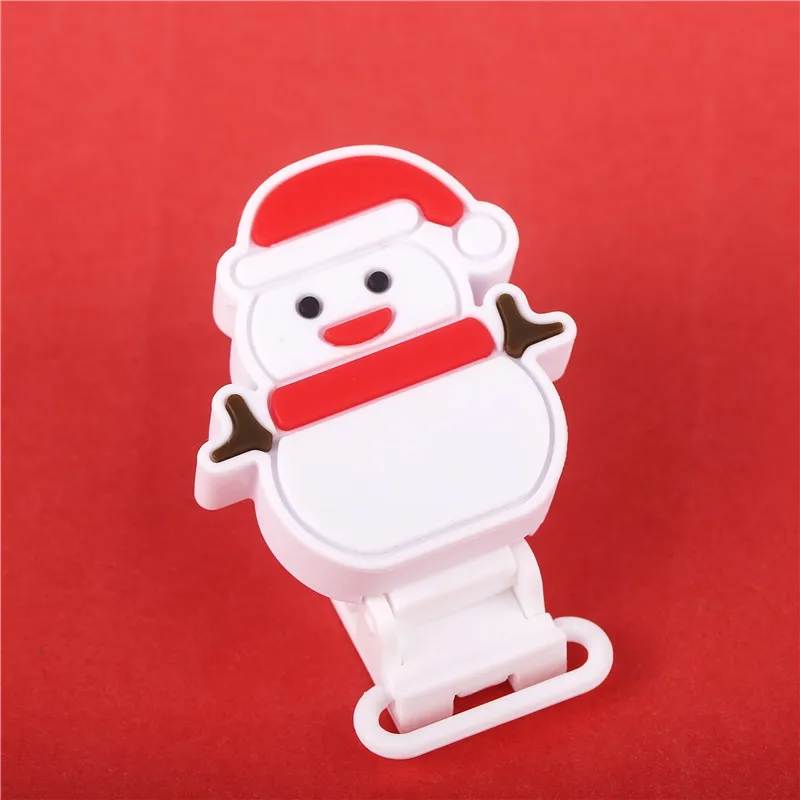 Chenkai Livre Silicone Homem Neve Chupeta Manequim Mordedor Titular Corrente Clipes Faça Você Mesmo Bebê Natal Brinquedo Acessórios 10 Pçs Bpa 10 neve chupeta manequim mordedor titular corrente clipes
