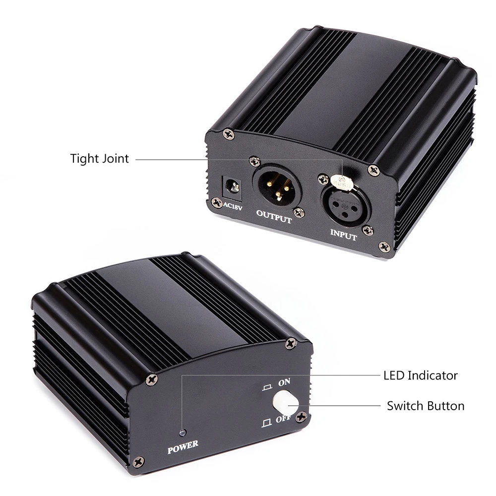 48V-DC-Phantom-Power-Supply-Genuine-Professional-For-Studio-Recording-Condenser-Microphone-Computer-US-Plug-Free (5)