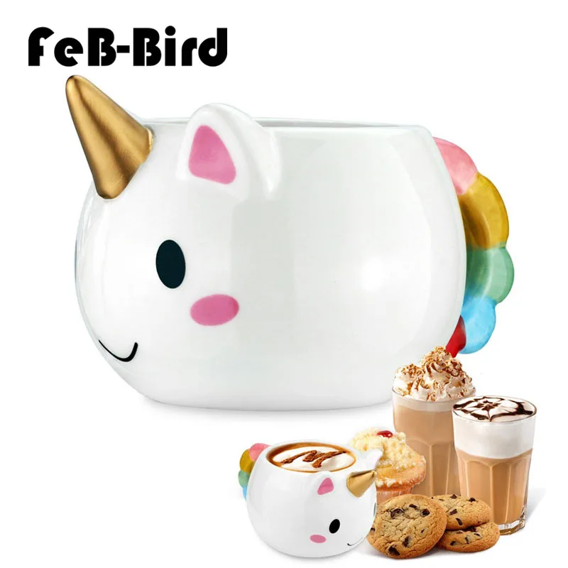 Cute Unicorn Mug Funny Cartoon Ceramic Coffee Tea Cup with Unique