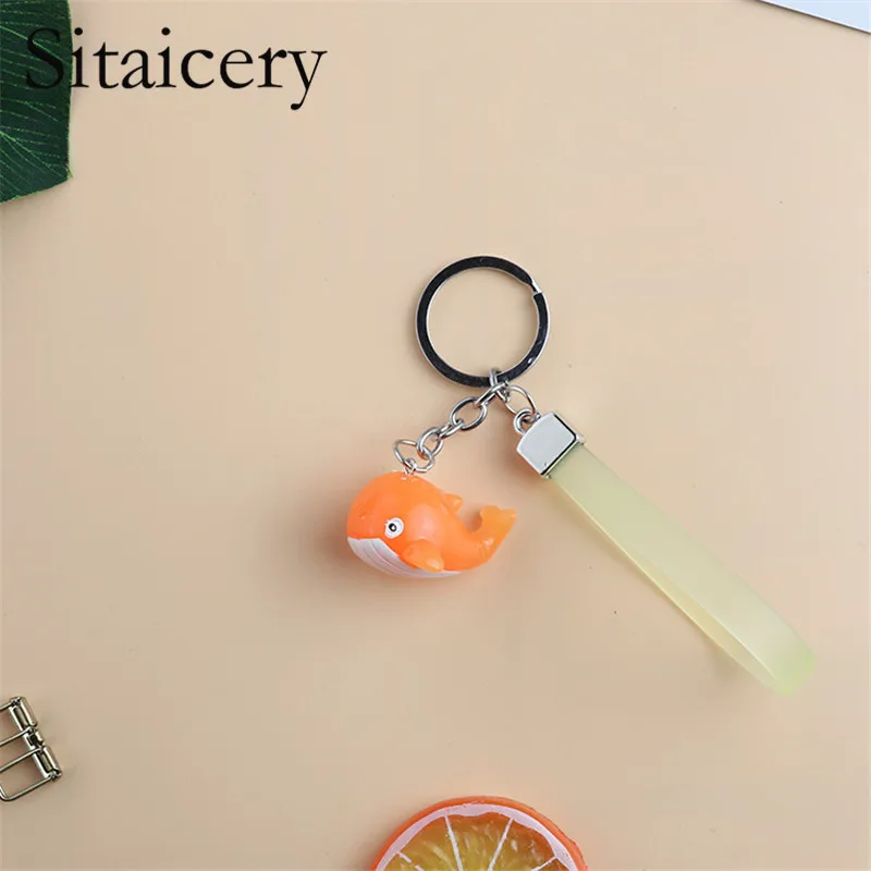 

Sitaicery 2PCS/Set Whale Keychain Pendant Bag Charm Colorful Key Chains For Girls Children Cute Jewelry Trinket Fashion Keychain