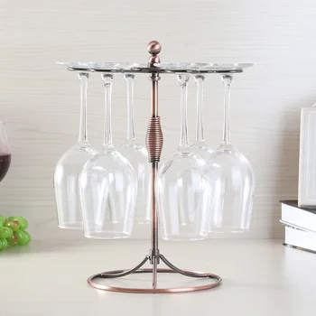 

Fashion Wine Glass Holder Desktop Hanging Drinking Glasses Stemware Storage Rack Kitchen Accessories Decoration Home