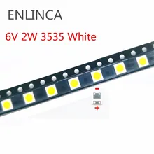 В переменного тока, 50-300 шт. светодиодный Подсветка высокое Мощность светодиодный 2 Вт 6В 3535 SMD светодиодный холодный белый ЖК-дисплей Подсветка для ТВ Применение LATWT391RZLZK