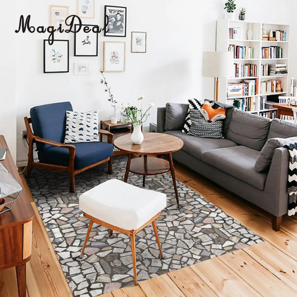 MagiDeal Home Decor Self-adhesive Cobblestones Murals Bathroom Kitchen Floor Stickers Wall Decals
