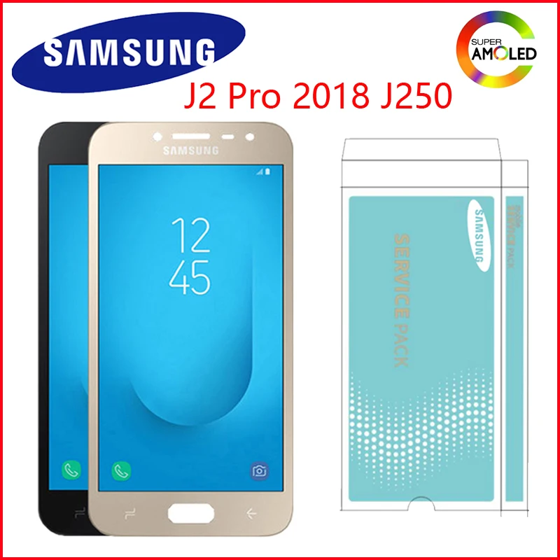 Супер AMOLED ЖК-дисплей для Samsung Galaxy J2 pro 2018 J250 J250F с сенсорным экраном дигитайзер