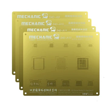 

Plant Tin Mesh MECHANIC 3D Groove BGA Reballing Gold Stencil Multi-Function Steel Net For IPhone A9/A10/A11/A12 CHIP Template