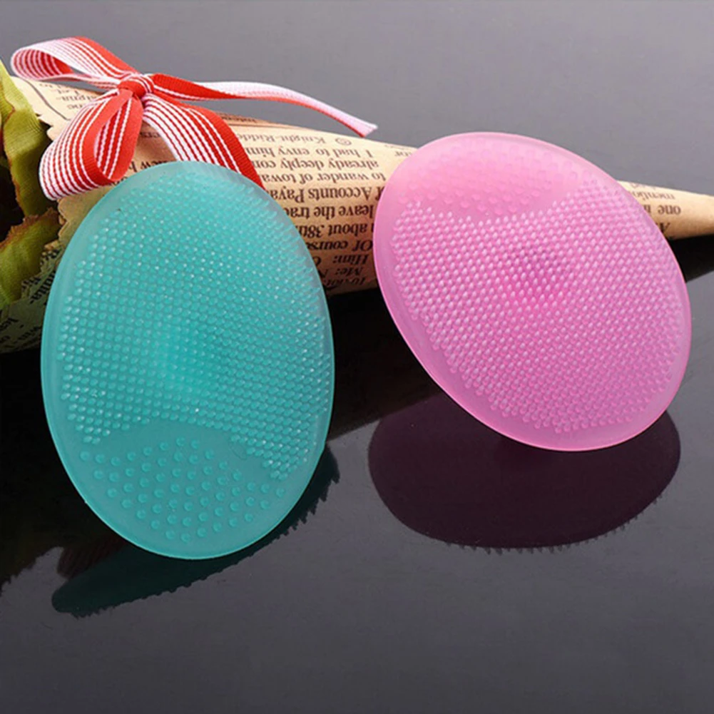 2Pcs Facial Exfoliating Brush Silicone Face Cleaning Pad Skin Scrub Cleanser Tool