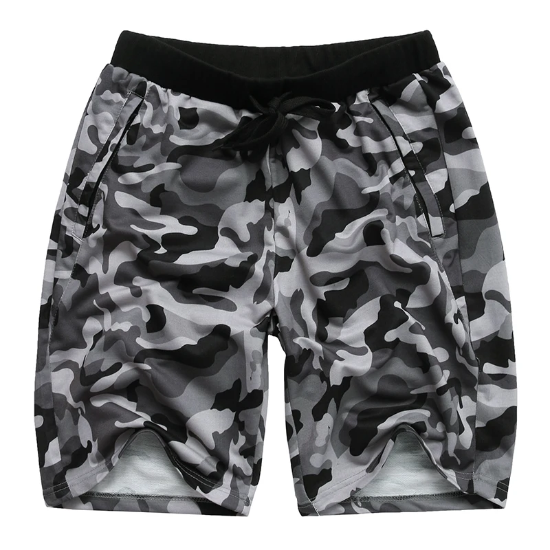 Mens Camouflage Shorts Loose Polyester Calf Length