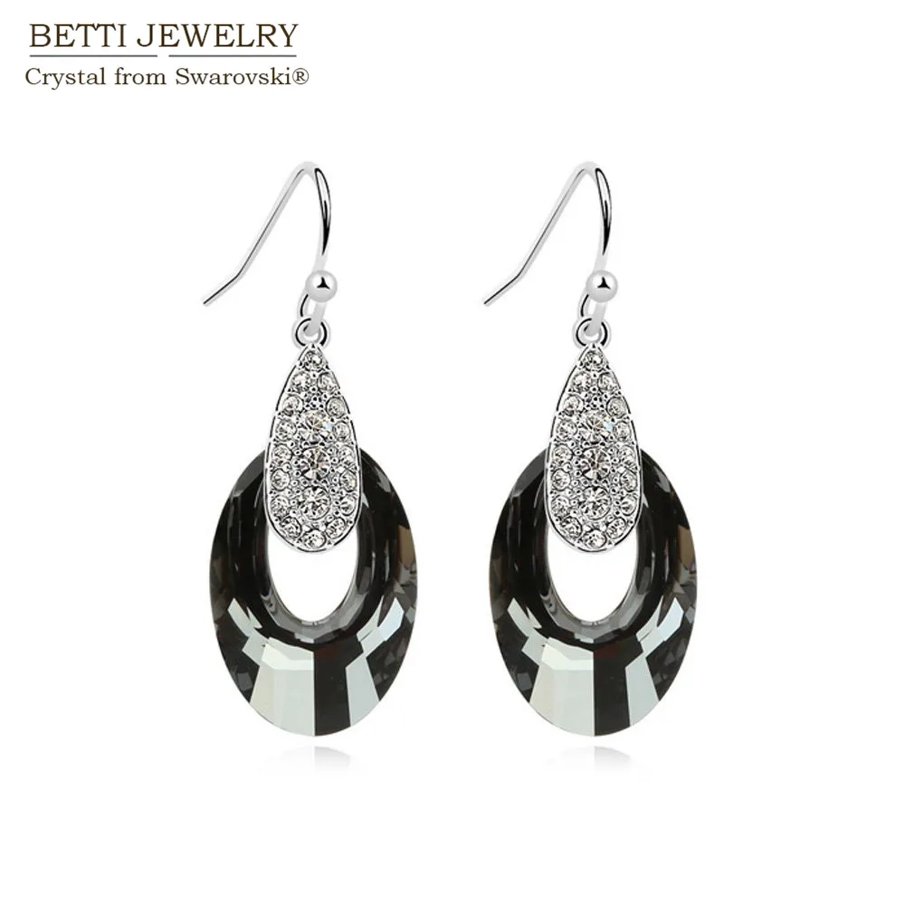 

2019 New Charming 4 colors fashion Round Shape drop earrings With Genuine Crystals From Swarovski gift for Mother's Day