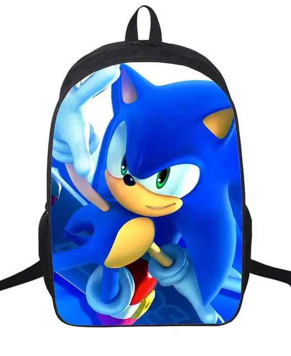16-дюймовый шпилька рюкзаки с персонажами мультфильмов для детей Для мальчиков и девочек Марио Sonic зубная щётка бум книжная сумка рюкзак для учеников начальной школы; школьная сумка Mochila